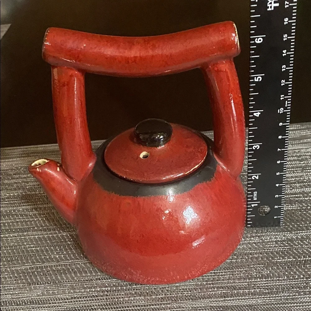Pier 1 Shanghai Earthenware Teapot. Asian inspired, Antique “Chippy” Style.